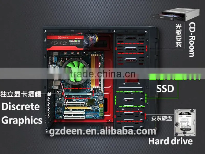 Vertical Type Desktop Application , Big Tower Computer Case