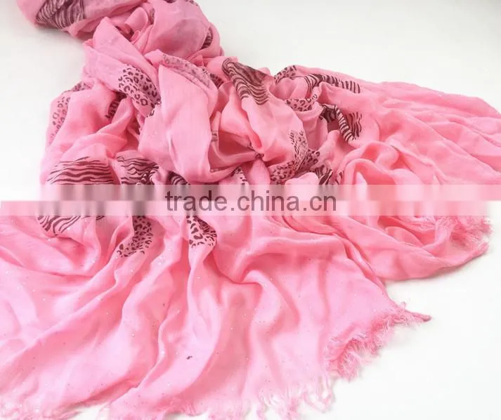 Beautiful 100%polyester glittering scarf