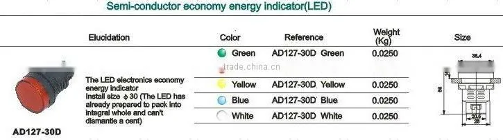 LED indicator light XD16-30D/S 30 mm