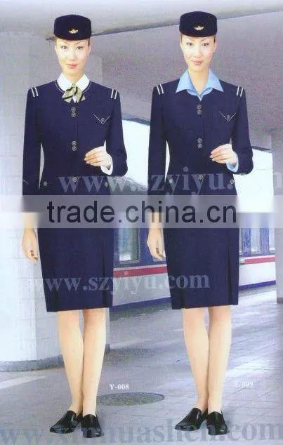Classical smart design airline stewardess uniform