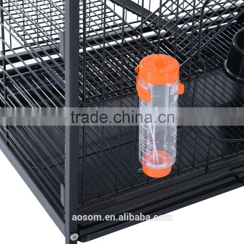 Pawhut 37" 4 Level Indoor Hutch Small Animal Cage - Black