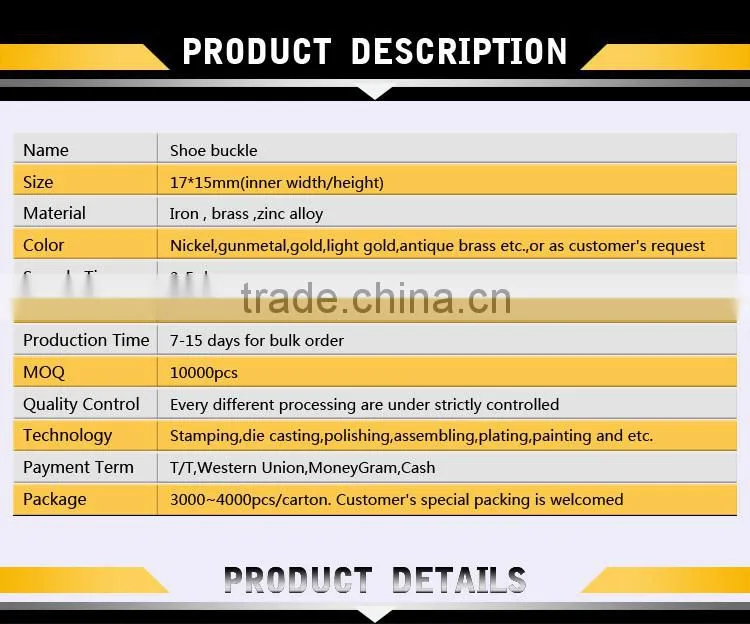 Fashion decorative new design metal boot buckle