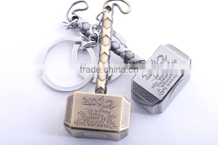 Newest Marvel Thor keychain Thor hammer keychain alloy hammer of Thor keychain