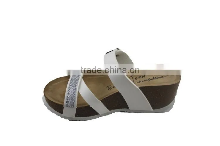 2015 Summer cork outsole platform ladies sandal shoes