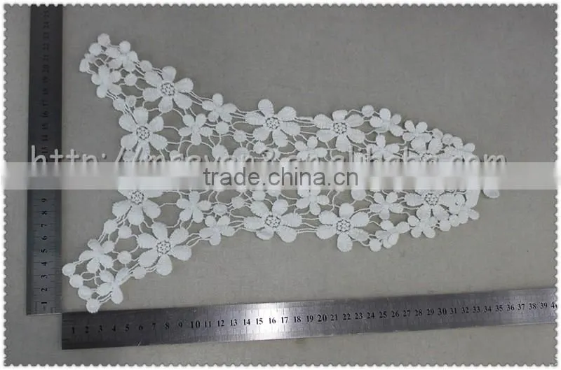 2016 new wholesale machine embroidery neckline 100% cotton crochet lace collar