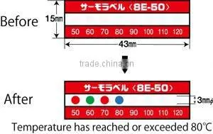 Single use thermometer label for industrial and Outdoor use / 8 Level