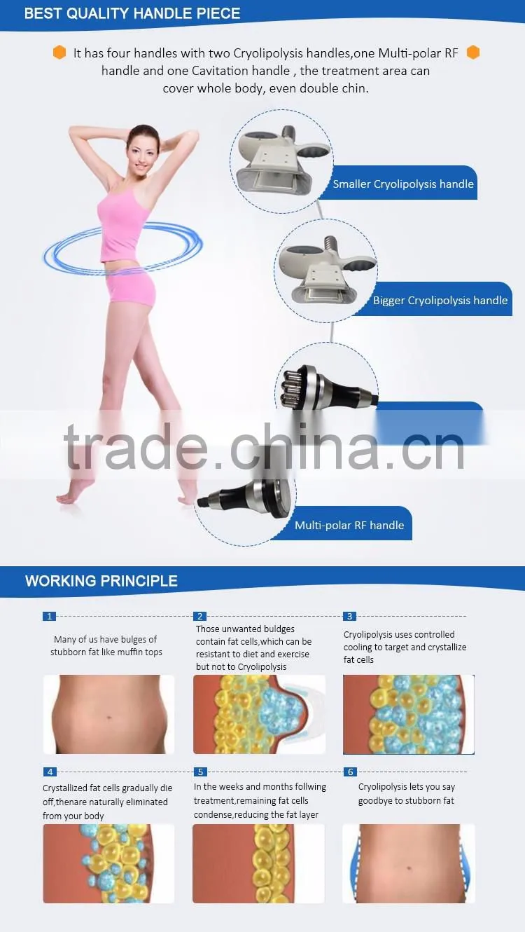 2017 Hottest wholesale cryo + cavitation + RF technologies vertical cooltech fat freezing machine