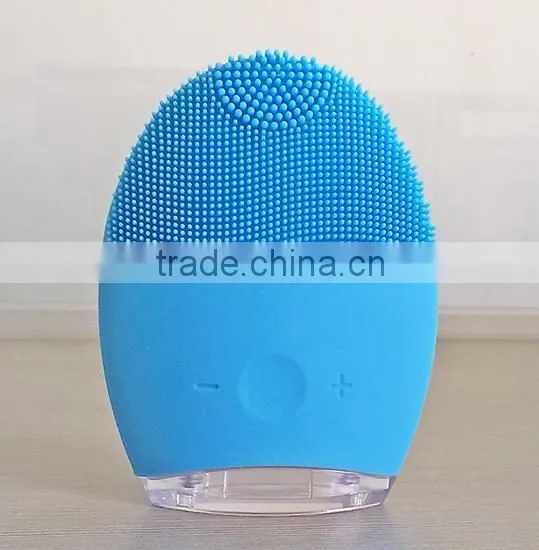 Rechargeable silicon face cleanser water-proof vibrating facial massager with red&blue light