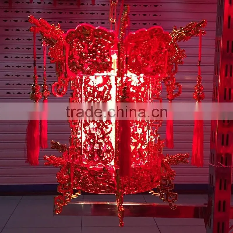 New design red detachable plastic palace lantern for sale