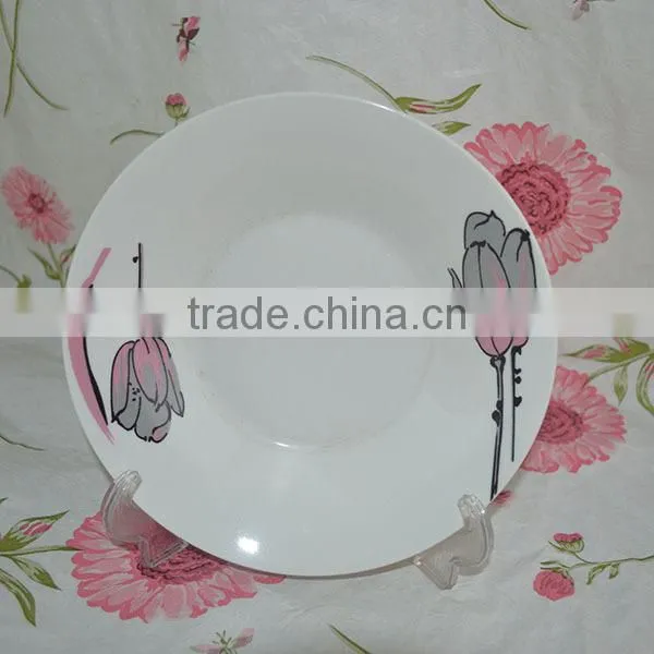 Dinner used ceramic soup dish, dish and plate porcelain