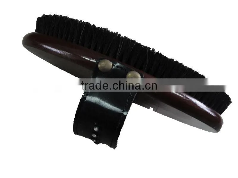 vernished wooden back horse brush