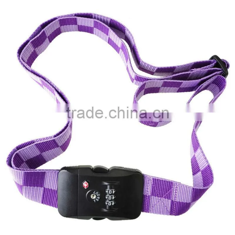 2017 Best selling 2m 3-Dial Luggage Cases safe belt/strap with TSA Lock