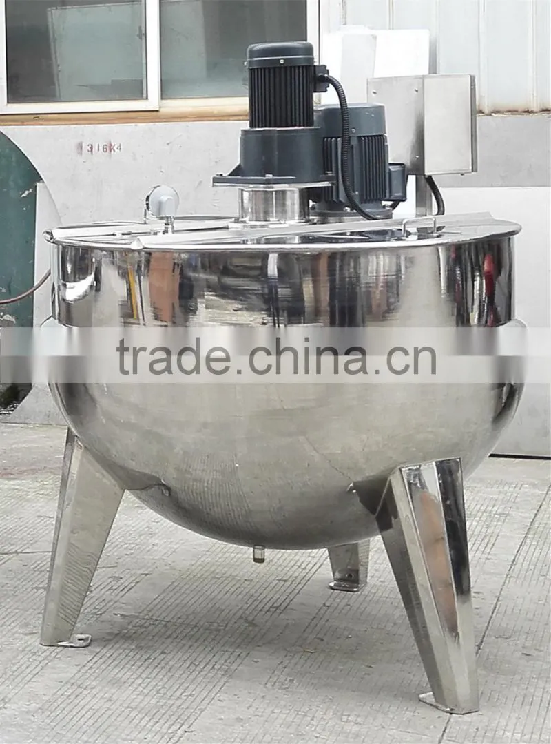 Stainless steel popular wenzhou 150L industrial steam heating double jacket kettle