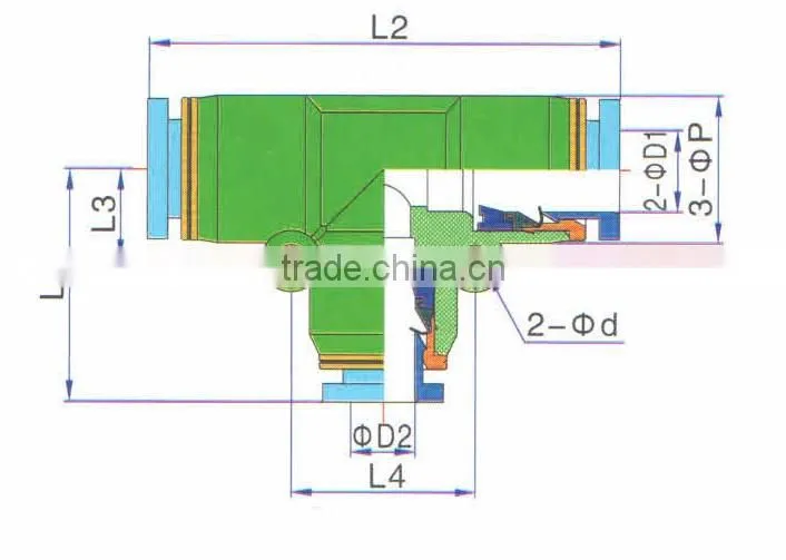 Wholesale JULY Factory Made PGT China manufacturer plastic pneumatic tee quick fittings