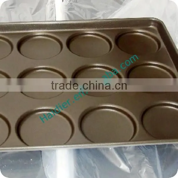 15 Indents teflon coated Hamburger Bun Pan(Non-stick), hamburger baking tray for sale