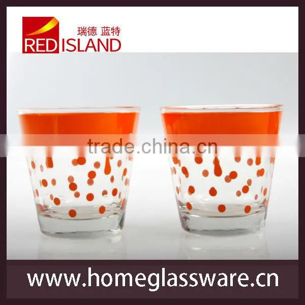 glass manufantory supply drinking glass cup with decal