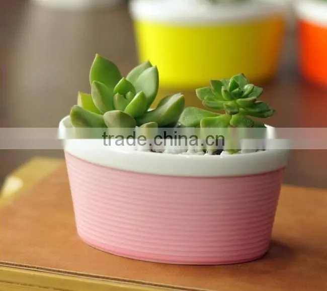 New design ship shape colorful ceramic flower pots for livingroom