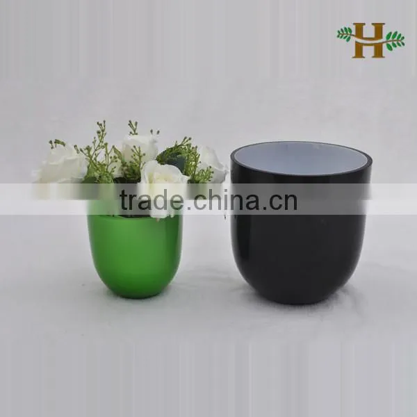 Handmade dutch small glass flower pot, colored simple home use glass vase