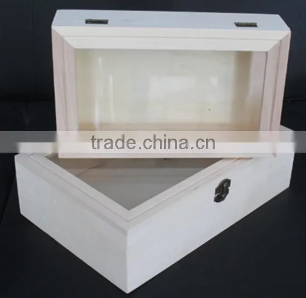 FSC carved decorative fancy wooden candy storage boxes with heart window for christmas gift