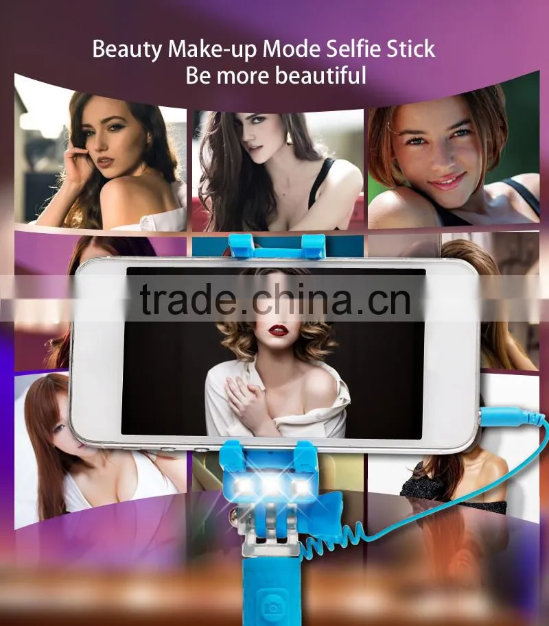 Hot sale high quality mobile phone flash light,mini selfie stick with LED light