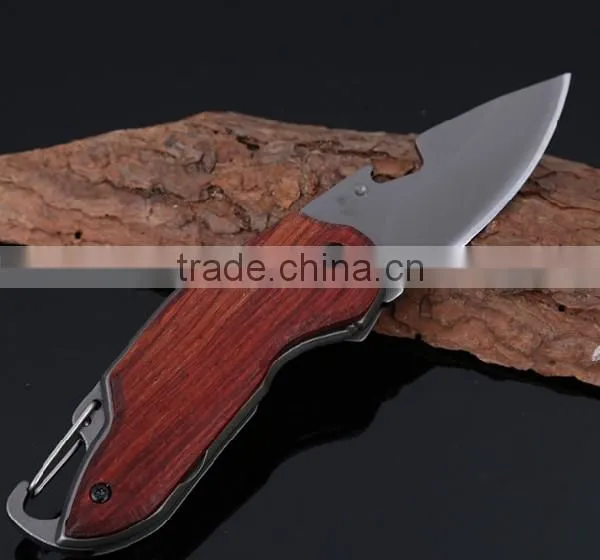 Accept Custom Multifunction Folding Knife With Wood Handle