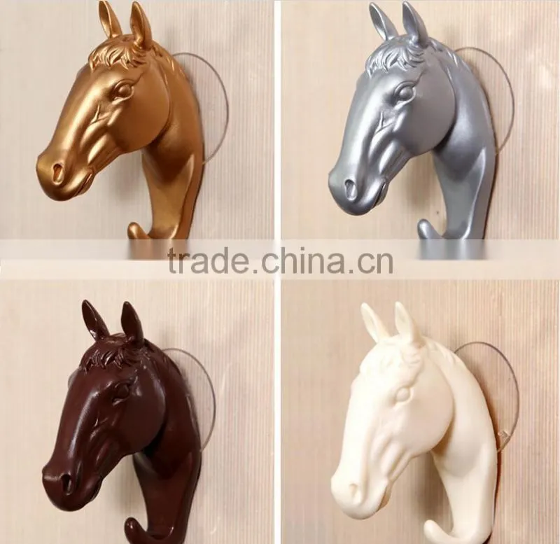 Wholesale Stock Horse Shaped Resin Decorate Sucker Wall Hook