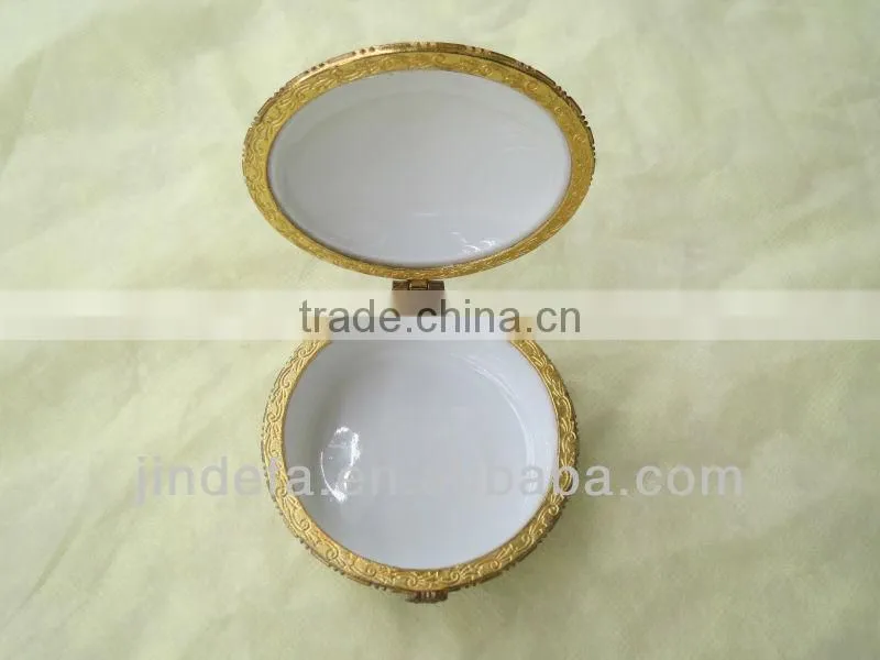 round-shape porcelain/ceramic jewelry box