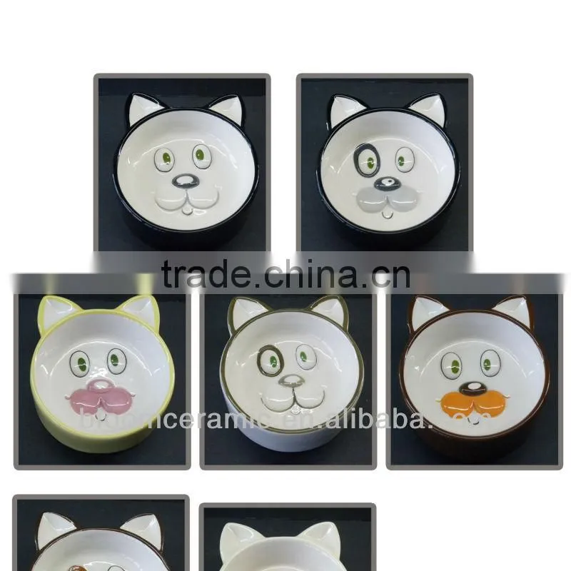 Porcelain dog design dog drinking bowls