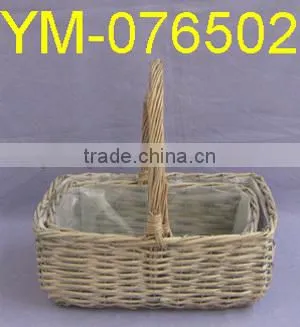 Simple Rectangular Wicker Garden Flower Basket