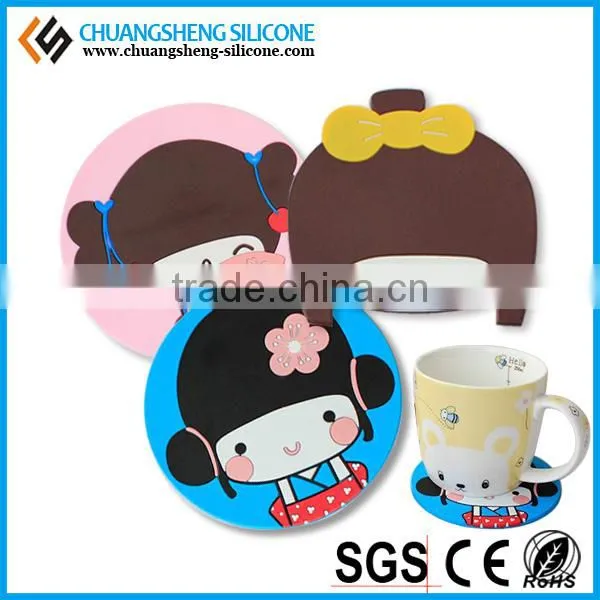Silicone anti-hot cup mat, tea glass pad, table decorate cup pad