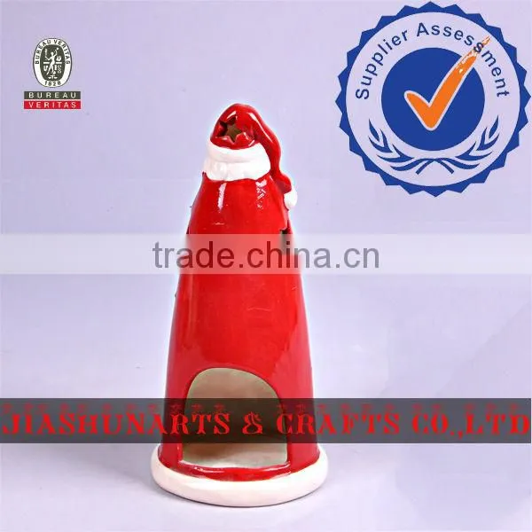 Santa Claus Ceramics Candlestick Decor