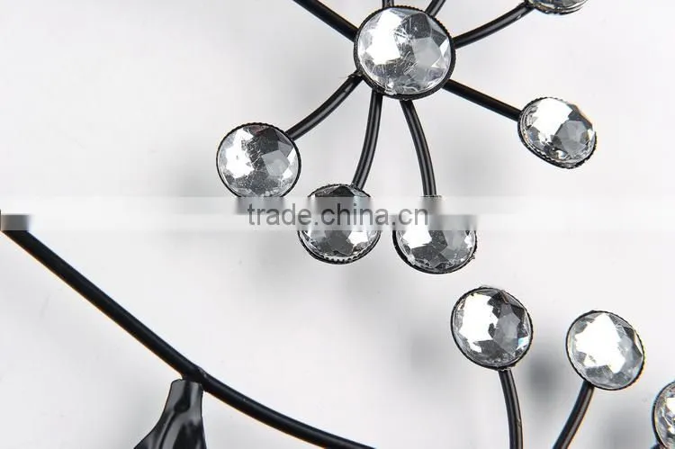 2015 china factory modern luxury tree design iron art quartz wall clock