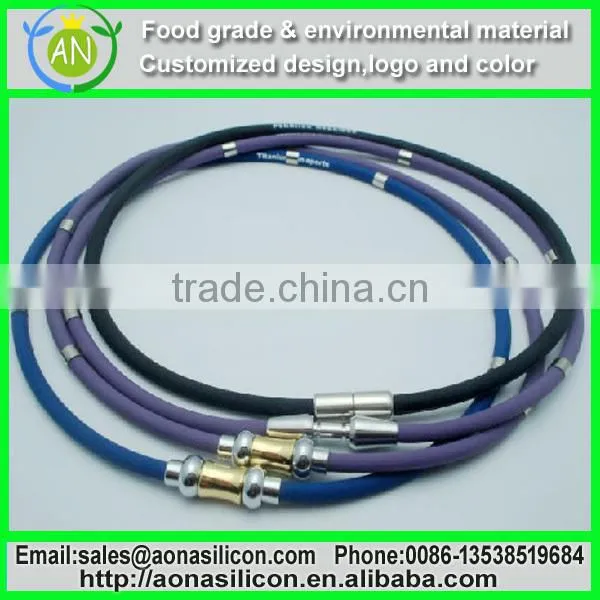 Health baseball energy silicone necklace for blood circulation