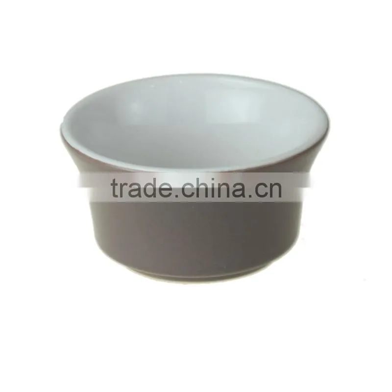 3.5"white inside+Grey outside color tableware ceramic mini bowl
