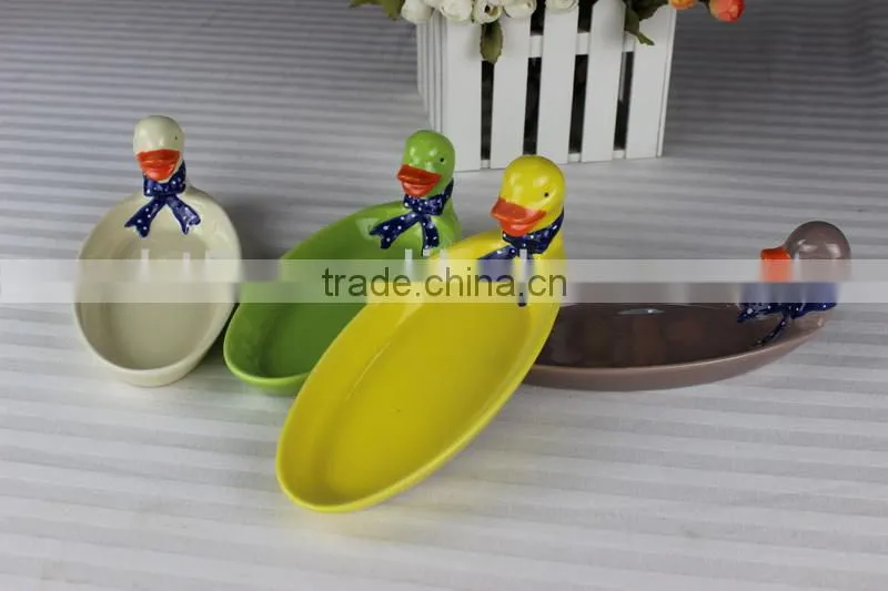 unique cute duck souvenir ceramic kid plates