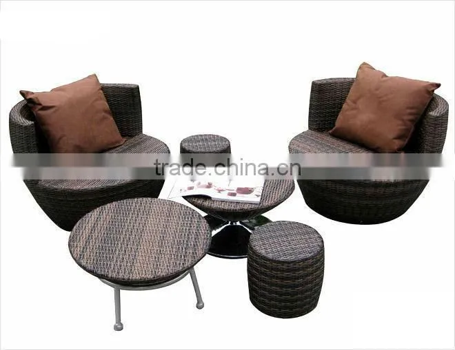 Creative cute PE Rattan Garden Sofa set for outdoor balcony and garden use