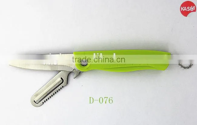 D-078 folding blade pocket knife with opener multi function kitchen knife set