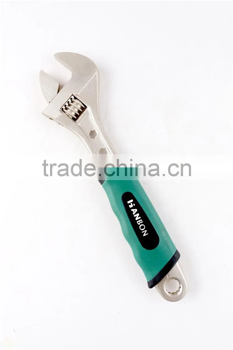 Multifunctional Nickel Iron Plastic Handle Adjustable Wrench/Adjustable Spanner