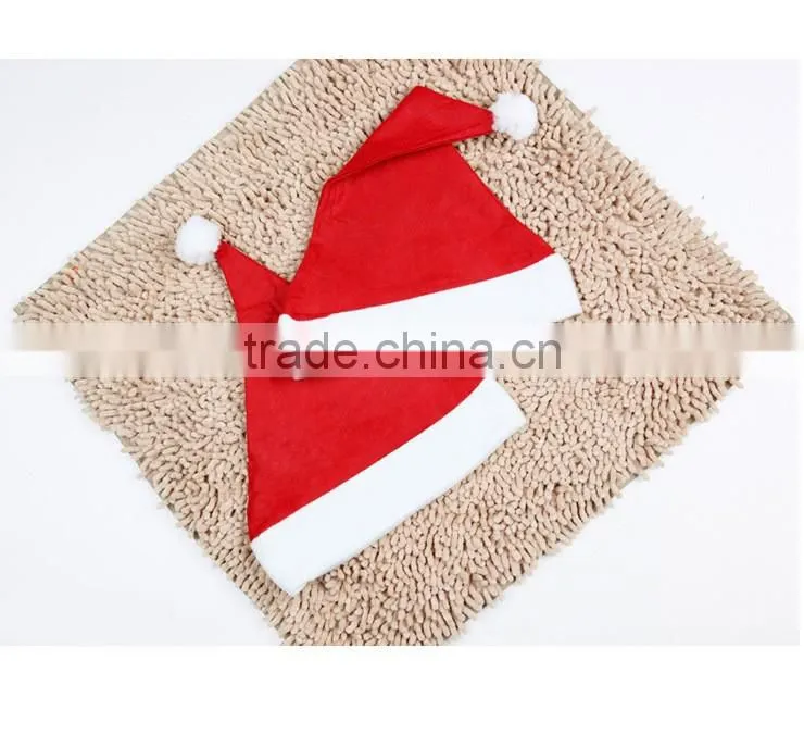 2016 Cheap factory price Christmas Party Santa red Hat And White Cap for Christmas decoration