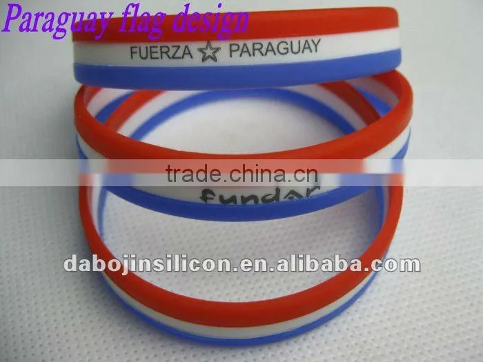 Ecuador country flag silicone fashion wristbands