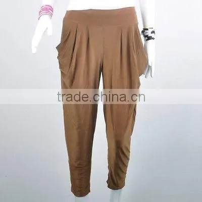 women basic slim stretch long casual loose harem capri pants hip-hop leggings