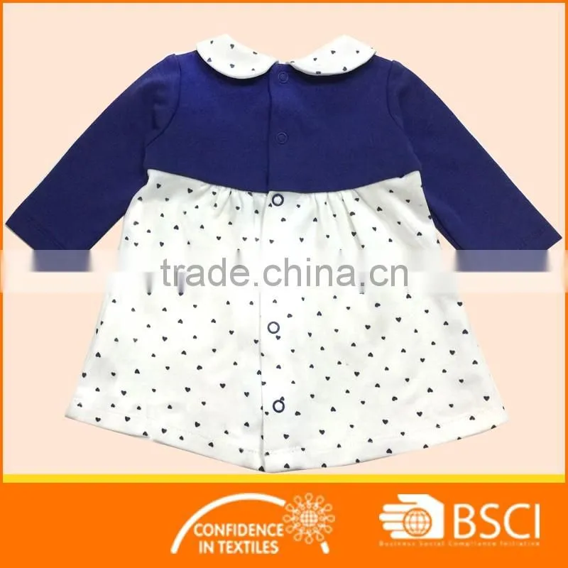 2017 high-end custom baby clothing children one piece girls party dresses with embroidery