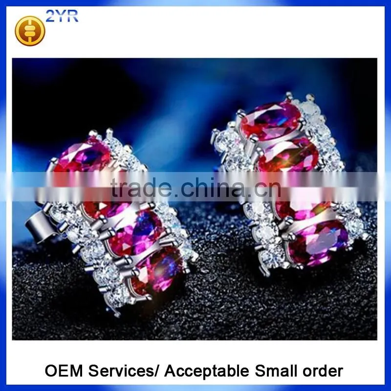 Wholesale Price 925 Sterling silver Natural amethyst earrings Fashion Jewelry Elegent earrings for women