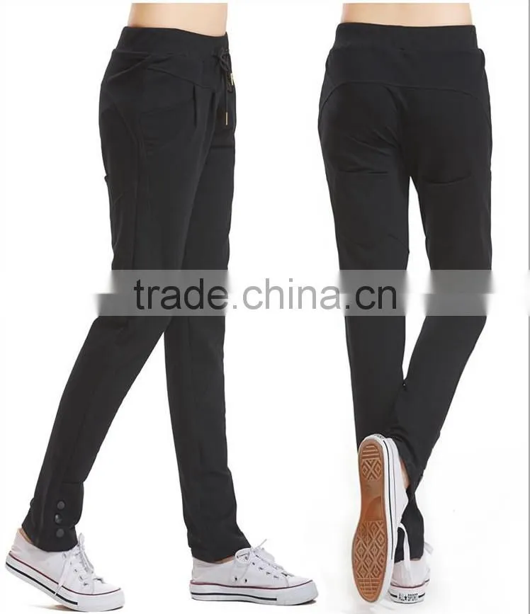 China wholesale Ladies High Quality Slim Fit Pants Womens Casual Sport Pants 2015