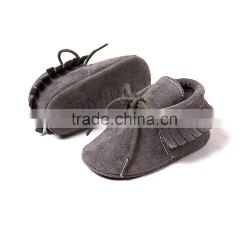 Fringed baby moccains with strings, string baby moccains