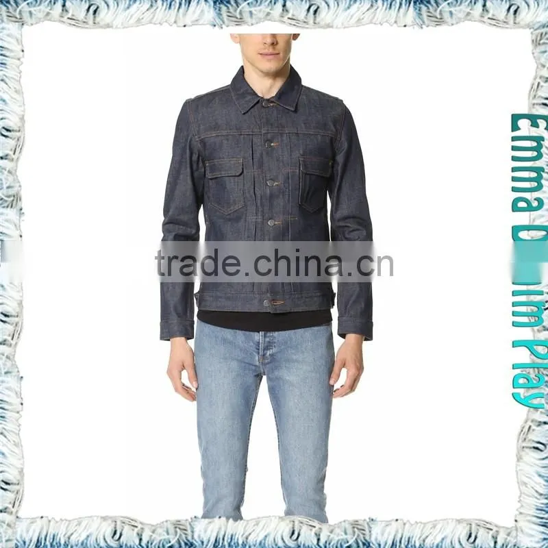 Fashion High Quality Men's Black Denim Jackets Outwear