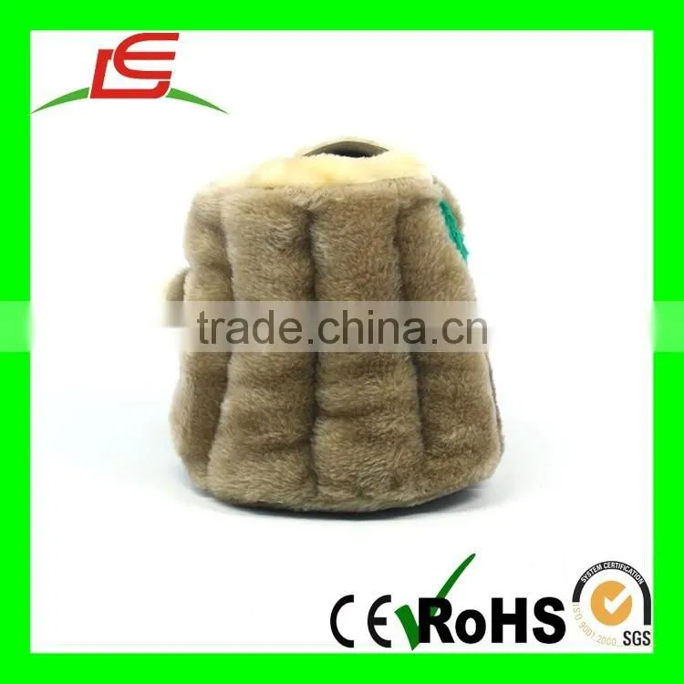 R0928 Brown hollow squirrel dog house plush with three squirrel