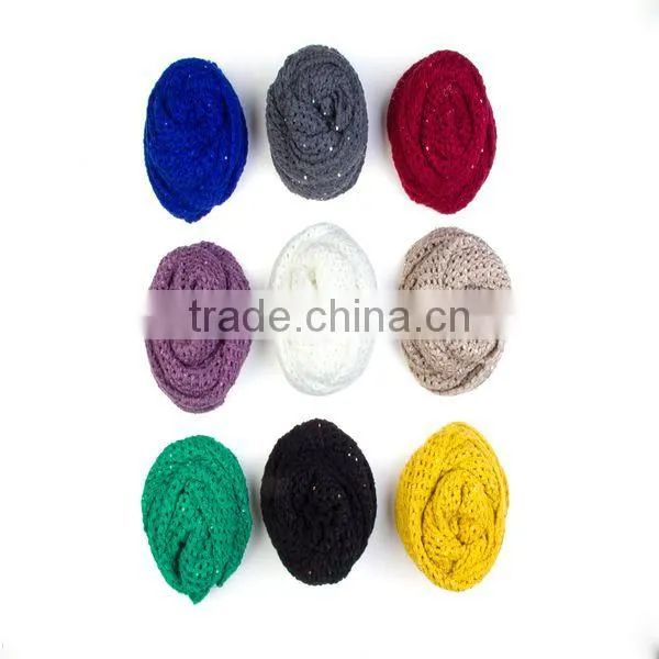100%acrylic knitted lady magic scarf TS-8826