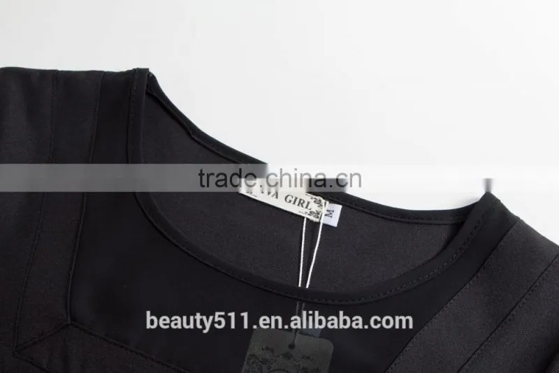 Thin hollow yarn splicing short sleeved chiffon shirt SD101