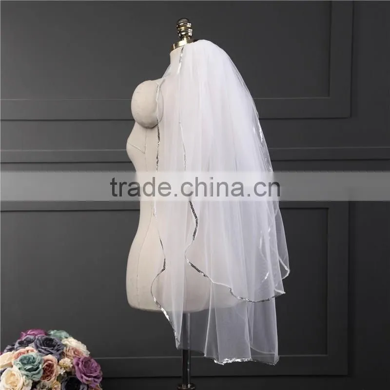 2017 wholesale bridal veils hot sale short elegant bridal wedding veils Fashionable short Tulle Wedding Bridal Veils HL32